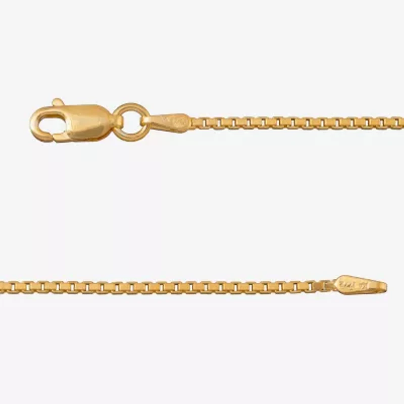 Made in Italy Womens 24K Gold Over Silver 20 Inch Box Chain Necklace