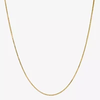 Made in Italy Womens 24K Gold Over Silver 20 Inch Box Chain Necklace