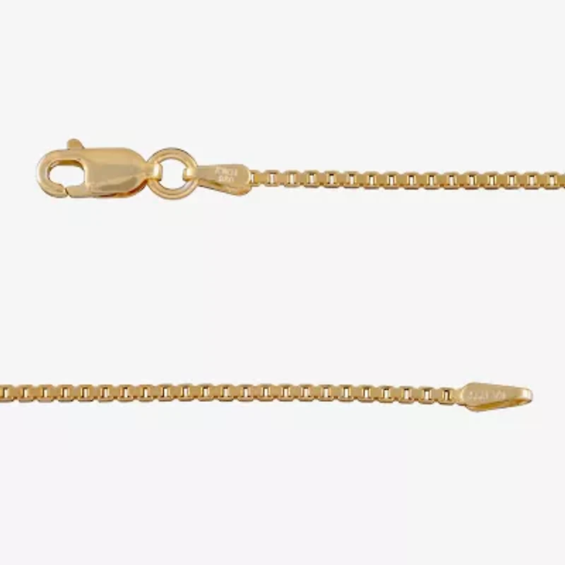 Made in Italy Womens 24K Gold Over Silver 18 Inch Box Chain Necklace