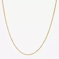 Made in Italy Womens 24K Gold Over Silver 18 Inch Box Chain Necklace