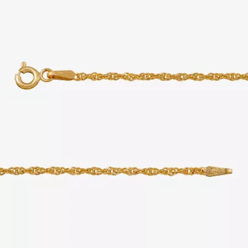 Made in Italy Womens 24K Gold Over Silver 24 Inch Singapore Chain Necklace