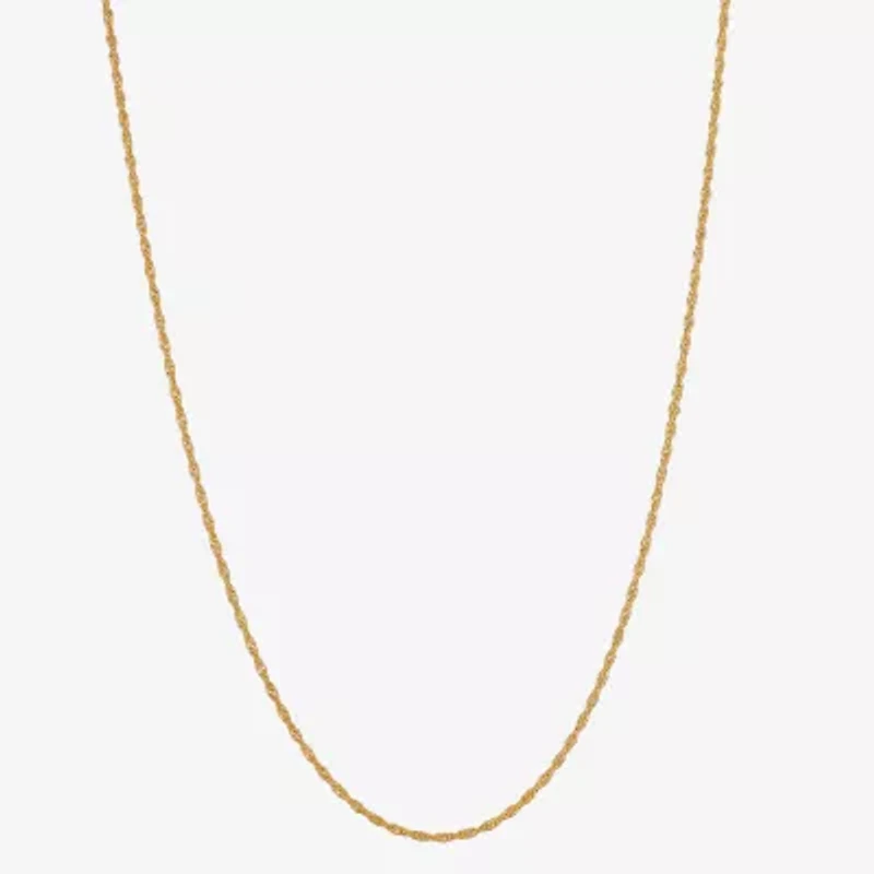 Made in Italy Womens 24K Gold Over Silver 24 Inch Singapore Chain Necklace