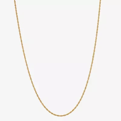Made in Italy Womens 24K Gold Over Silver 24 Inch Singapore Chain Necklace