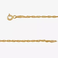 Made in Italy Womens 24K Gold Over Silver 18 Inch Singapore Chain Necklace