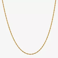 Made in Italy Womens 24K Gold Over Silver 18 Inch Singapore Chain Necklace