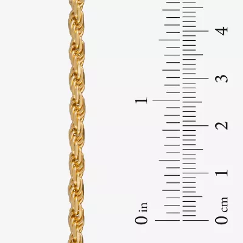 Made in Italy Mens 24K Gold Over Silver 24 Inch Rope Chain Necklace