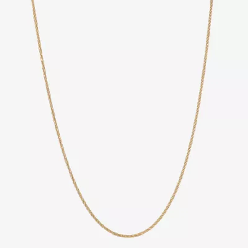 Made in Italy Womens 24K Gold Over Silver 24 Inch Link Chain Necklace
