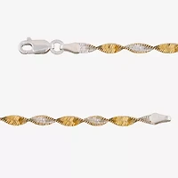 Made in Italy Womens 24K Gold Over Silver 18 Inch Link Chain Necklace