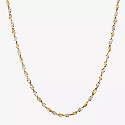 Made in Italy Womens 24K Gold Over Silver 18 Inch Link Chain Necklace
