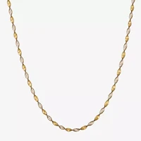 Made in Italy Womens 24K Gold Over Silver 18 Inch Link Chain Necklace
