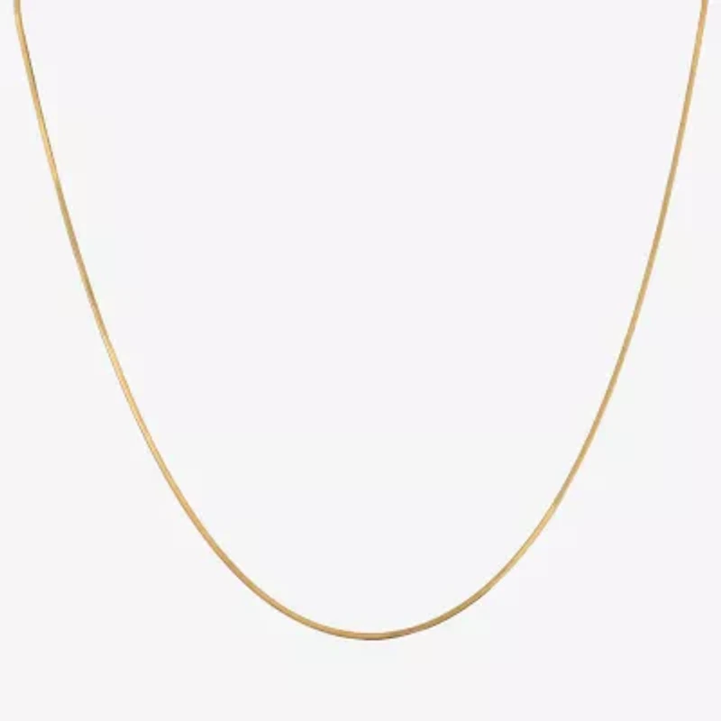 Made in Italy Womens 24K Gold Over Silver 16 Inch Snake Chain Necklace