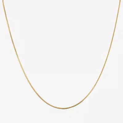 Made in Italy Womens 24K Gold Over Silver 16 Inch Snake Chain Necklace