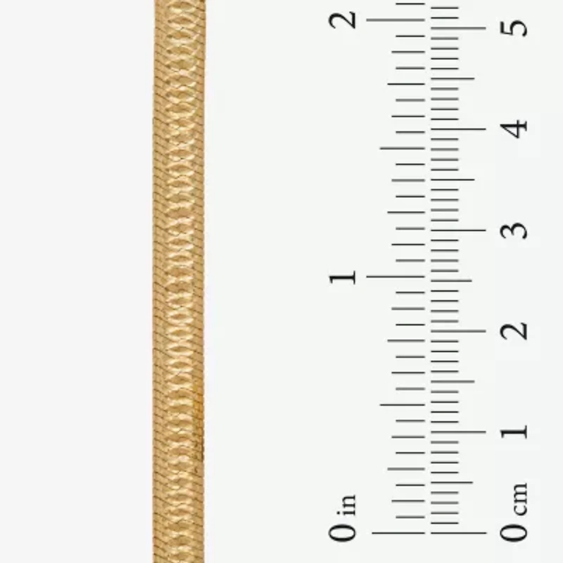 Made in Italy Womens 24K Gold Over Silver 18 Inch Herringbone Chain Necklace