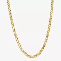 Made in Italy Mens 24K Gold Over Silver 24 Inch Curb Chain Necklace