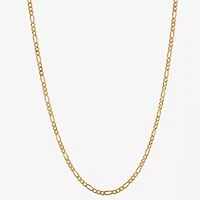 Made in Italy Mens 24K Gold Over Silver 24 Inch Figaro Chain Necklace