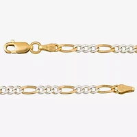 Made in Italy Womens 24K Gold Over Silver 20 Inch Figaro Chain Necklace