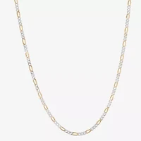 Made in Italy Womens 24K Gold Over Silver 20 Inch Figaro Chain Necklace
