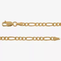 Made in Italy Womens 24K Gold Over Silver 18 Inch Figaro Chain Necklace