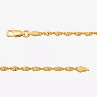 Womens 24K Gold Over Silver 7.5 Inch Solid Herringbone Chain Bracelet