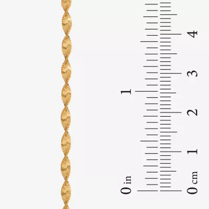 Womens 24K Gold Over Silver 7.5 Inch Solid Herringbone Chain Bracelet