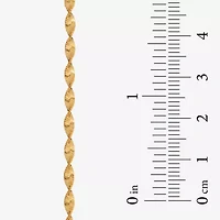 Womens 24K Gold Over Silver 7.5 Inch Solid Herringbone Chain Bracelet