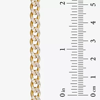 Unisex Adult 24K Gold Over Silver 7.5 Inch Solid Curb Chain Bracelet