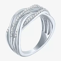 (G-H/ I1-I2) Womens 1/4 CT. T.W. Lab Grown White Diamond Sterling Silver Band