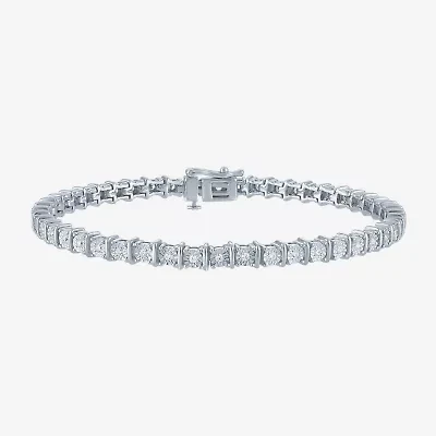 (G-H/ I1-I2) Womens 1/2 CT. T.W. Lab Grown White Diamond Sterling Silver 7.25 Inch Tennis Bracelet