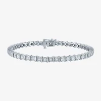 (G-H/ I1-I2) Womens 1/2 CT. T.W. Lab Grown White Diamond Sterling Silver 7.25 Inch Tennis Bracelet