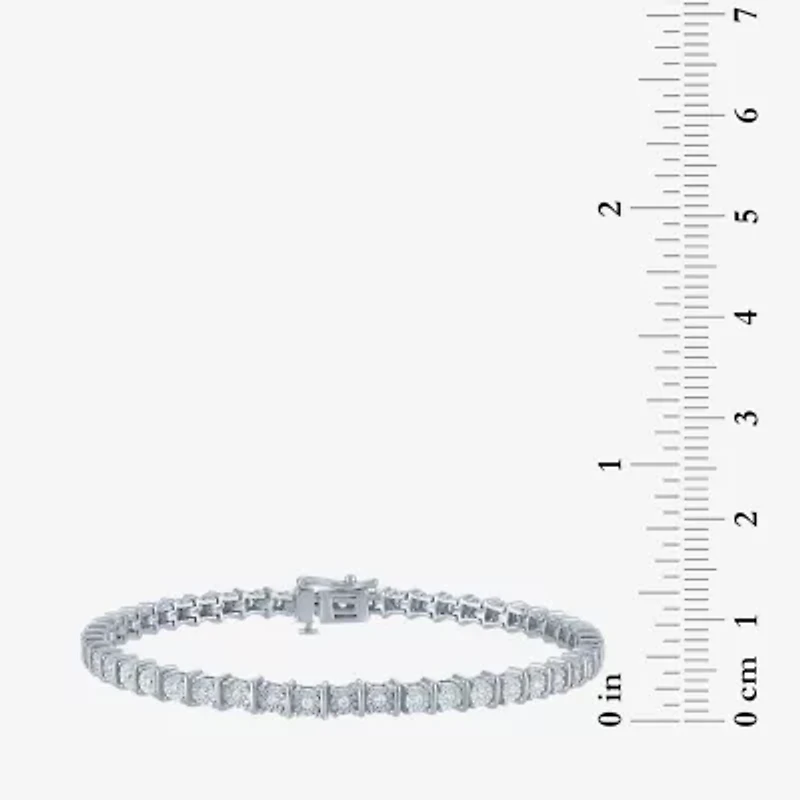 (G-H/ I1-I2) Womens 1/2 CT. T.W. Lab Grown White Diamond Sterling Silver 7.25 Inch Tennis Bracelet