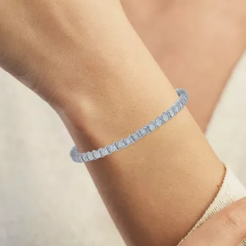 (G-H/ I1-I2) Womens 1/2 CT. T.W. Lab Grown White Diamond Sterling Silver 7.25 Inch Tennis Bracelet