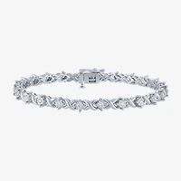 (G-H/ I1-I2) Womens 1/2 CT. T.W. Lab Grown White Diamond Sterling Silver 7.25 Inch Tennis Bracelet