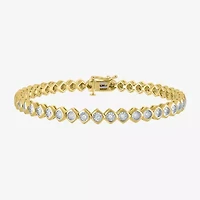 G-H/ I1-I2) Womens 1/2 CT. T.W. Lab Grown White Diamond 14K Gold Over Silver Sterling Silver 7.25 Inch Tennis Bracelet