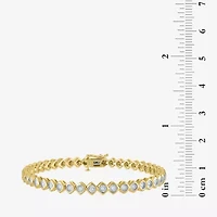 G-H/ I1-I2) Womens 1/2 CT. T.W. Lab Grown White Diamond 14K Gold Over Silver Sterling Silver 7.25 Inch Tennis Bracelet