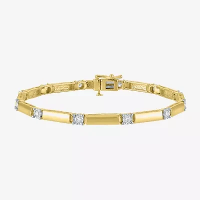 (G-H/ I1-I2) Womens 1/2 CT. T.W. Lab Grown White Diamond 14K Gold Over Silver Sterling Silver 7.25 Inch Tennis Bracelet