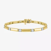 (G-H/ I1-I2) Womens 1/2 CT. T.W. Lab Grown White Diamond 14K Gold Over Silver Sterling Silver 7.25 Inch Tennis Bracelet