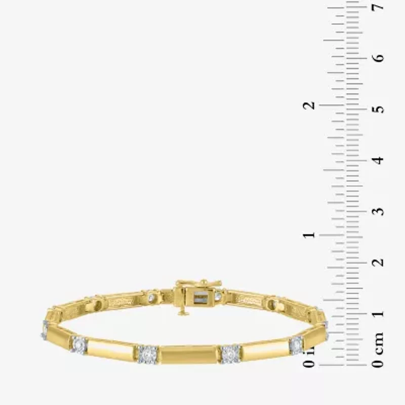 (G-H/ I1-I2) Womens 1/2 CT. T.W. Lab Grown White Diamond 14K Gold Over Silver Sterling Silver 7.25 Inch Tennis Bracelet