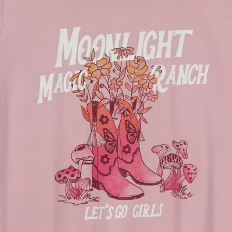 Thereabouts Little & Big Girls Round Neck Short Sleeve Graphic T-Shirt