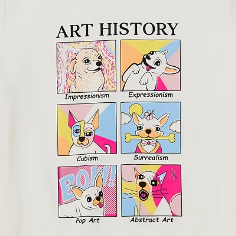 Thereabouts Little & Big Kid Girls Round Neck Short Sleeve Regular Fit Graphic T-Shirt