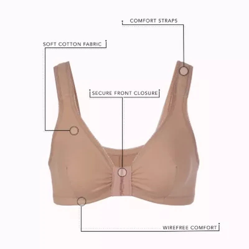 Leading Lady® Cotton Front-Close Comfort & Sleep Bra - 110