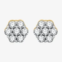 Diamond Blossom (I-J / I3) 1 CT. T.W. Natural White Diamond 10K Gold 8.7mm Stud Earrings