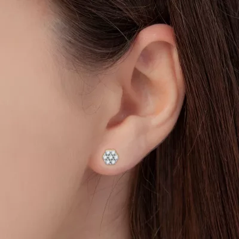 Diamond Blossom (I-J / I3) 1 CT. T.W. Natural White Diamond 10K Gold 8.7mm Stud Earrings