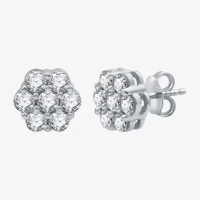 Diamond Blossom 1 CT. T.W. Natural White Diamond 8.7mm Stud Earrings