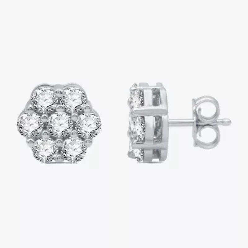 Diamond Blossom 1 CT. T.W. Natural White Diamond 8.7mm Stud Earrings