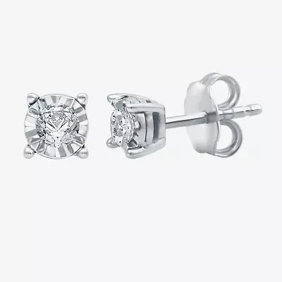 1/6 CT. T.W. Natural White Diamond 5.6mm Sterling Silver Stud Earrings