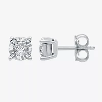 1/6 CT. T.W. Natural White Diamond 5.6mm Sterling Silver Stud Earrings
