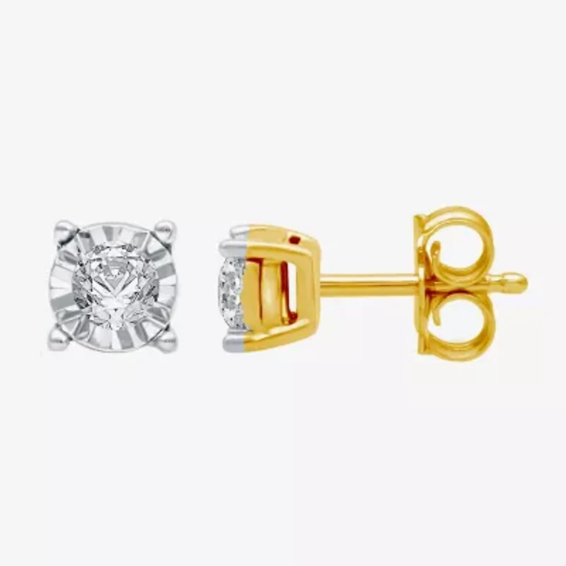 1/6 CT. T.W. Natural White Diamond 5.6mm Sterling Silver Stud Earrings