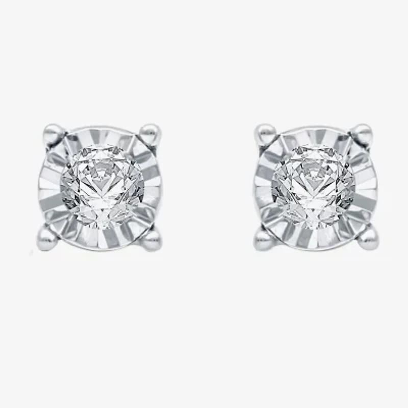 1/6 CT. T.W. Natural White Diamond 5.6mm Sterling Silver Stud Earrings
