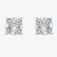 1/6 CT. T.W. Natural White Diamond 5.6mm Sterling Silver Stud Earrings