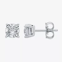 1/6 CT. T.W. Natural White Diamond Sterling Silver 5.6mm Round Stud Earrings
